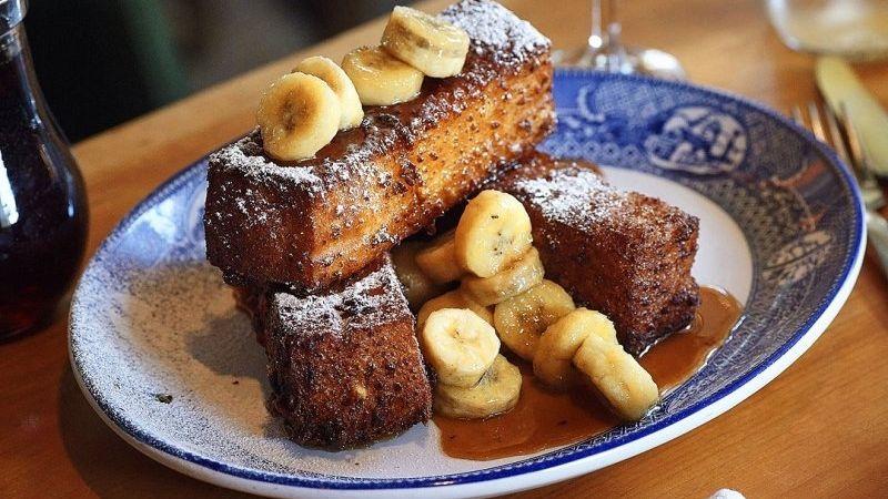 Bananas Foster Vanilla Cream Filled French Toast