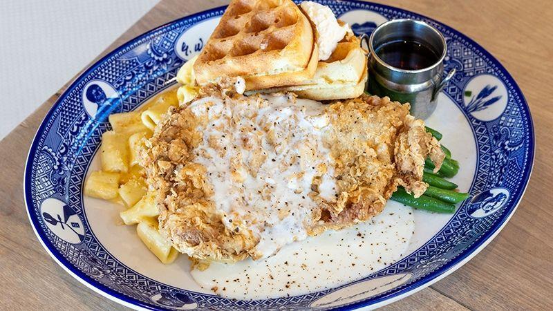 Chicken Fried Steak and Waffle