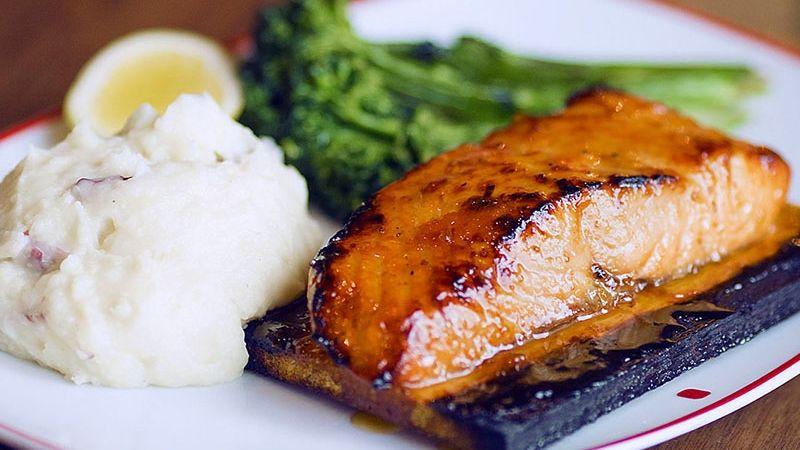 Glazed Cedar Plank Salmon
