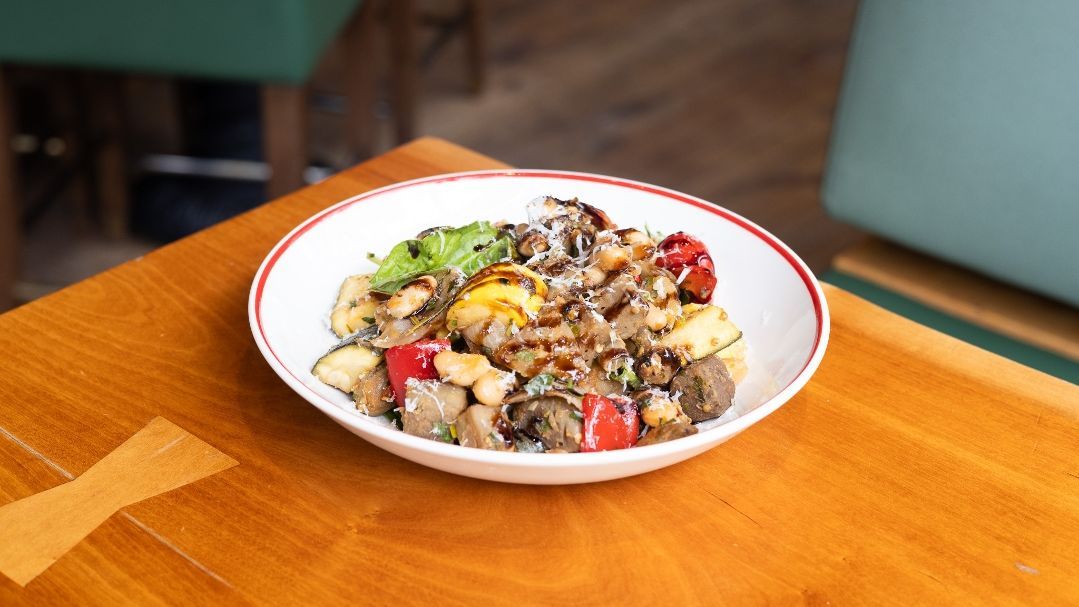Large Warm Summer Squash and White Bean Salad