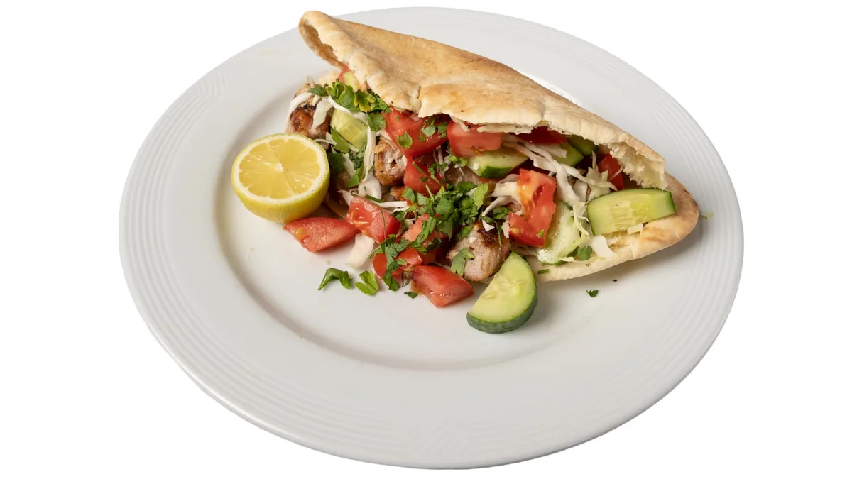 Pork Kebab Cyprus Pitta