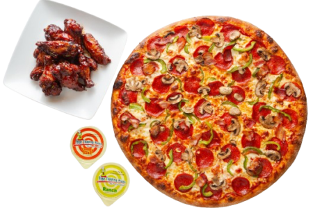Large Pizza and Chicken Wings Combo