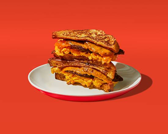 Sausage Egg and Cheese French Toast Sandwich