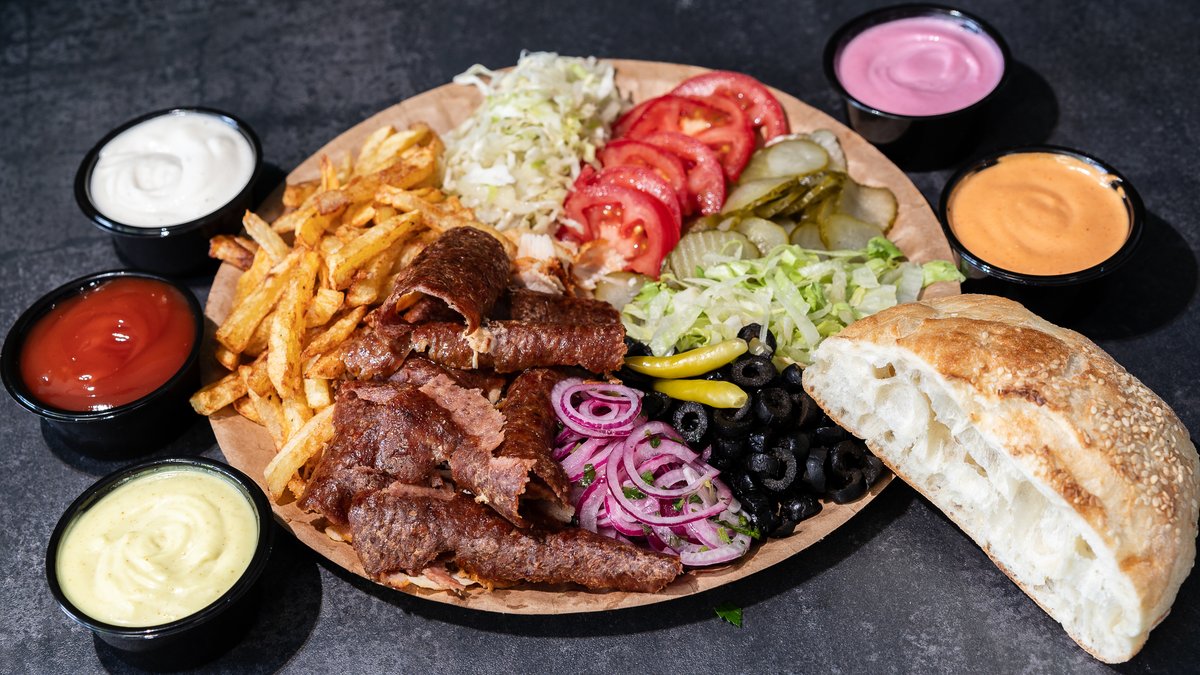 Kebab la farfurie vită mare