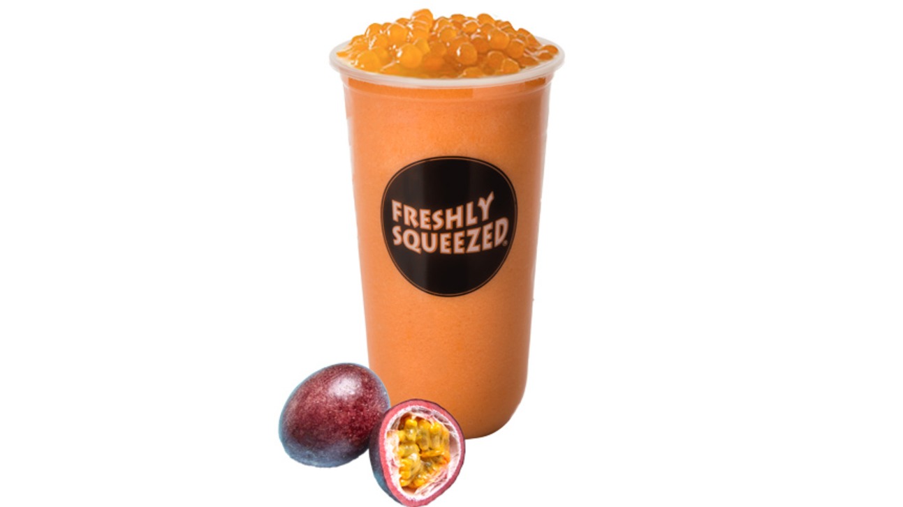 Passion Fruit with Mango Jelly Boba