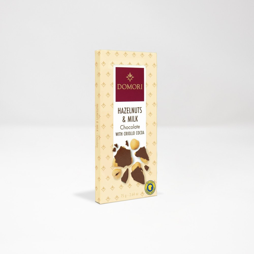 Domori hazelnuts milk 35% 75g (lapte si alune)