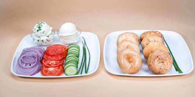 Assorted Mini Bagels and Spreads Board