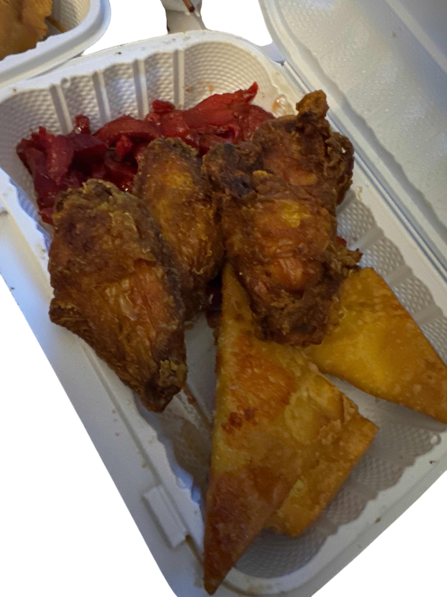 31. Crab Rangoon (4), Boneless Spare Ribs, Chicken Teriyaki (4)