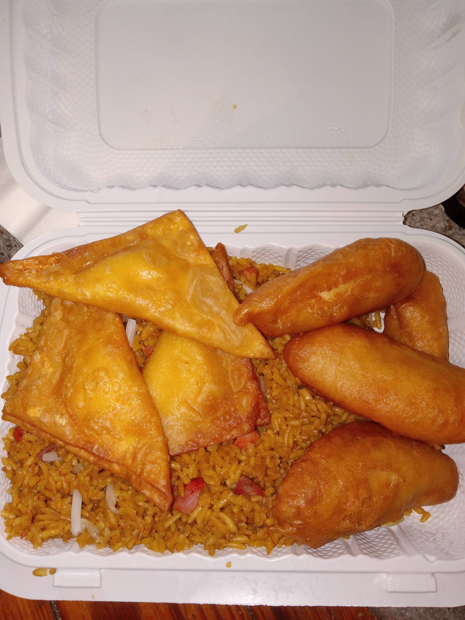 L34. Chicken Finger (4) and Crab Rangoon (3)