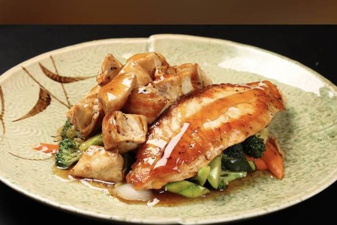 Teppanyaki Chicken and Salmon