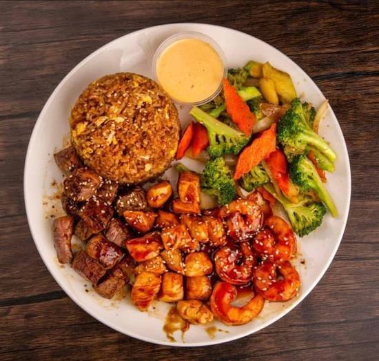 Steak, Chicken and Shrimp
