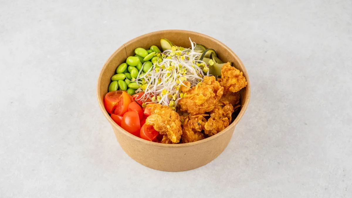 Fried chicken salad bowl