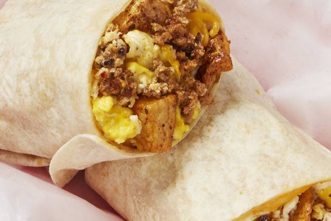 Chorizo, Potatoes, Egg, and Cheese Burrito