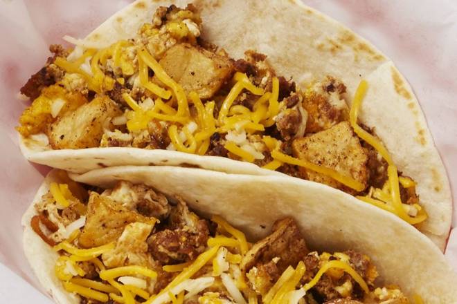 Chorizo, Potatoes, Egg, and Cheese Taco