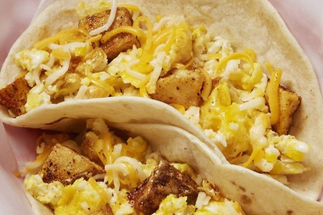 Potatoes, Egg, and Cheese Taco