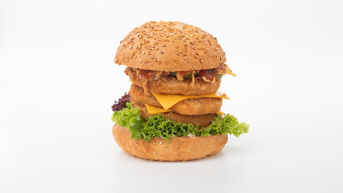 Triple vegetariánsky burger