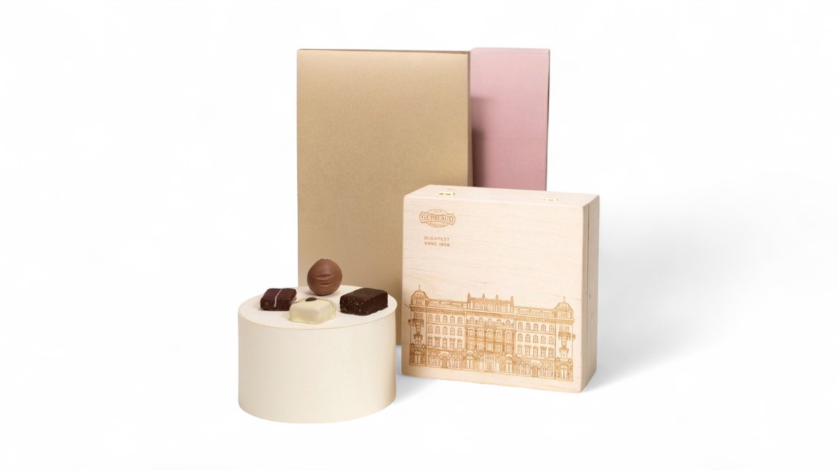 Bonbon válogatás fadobozban 160g