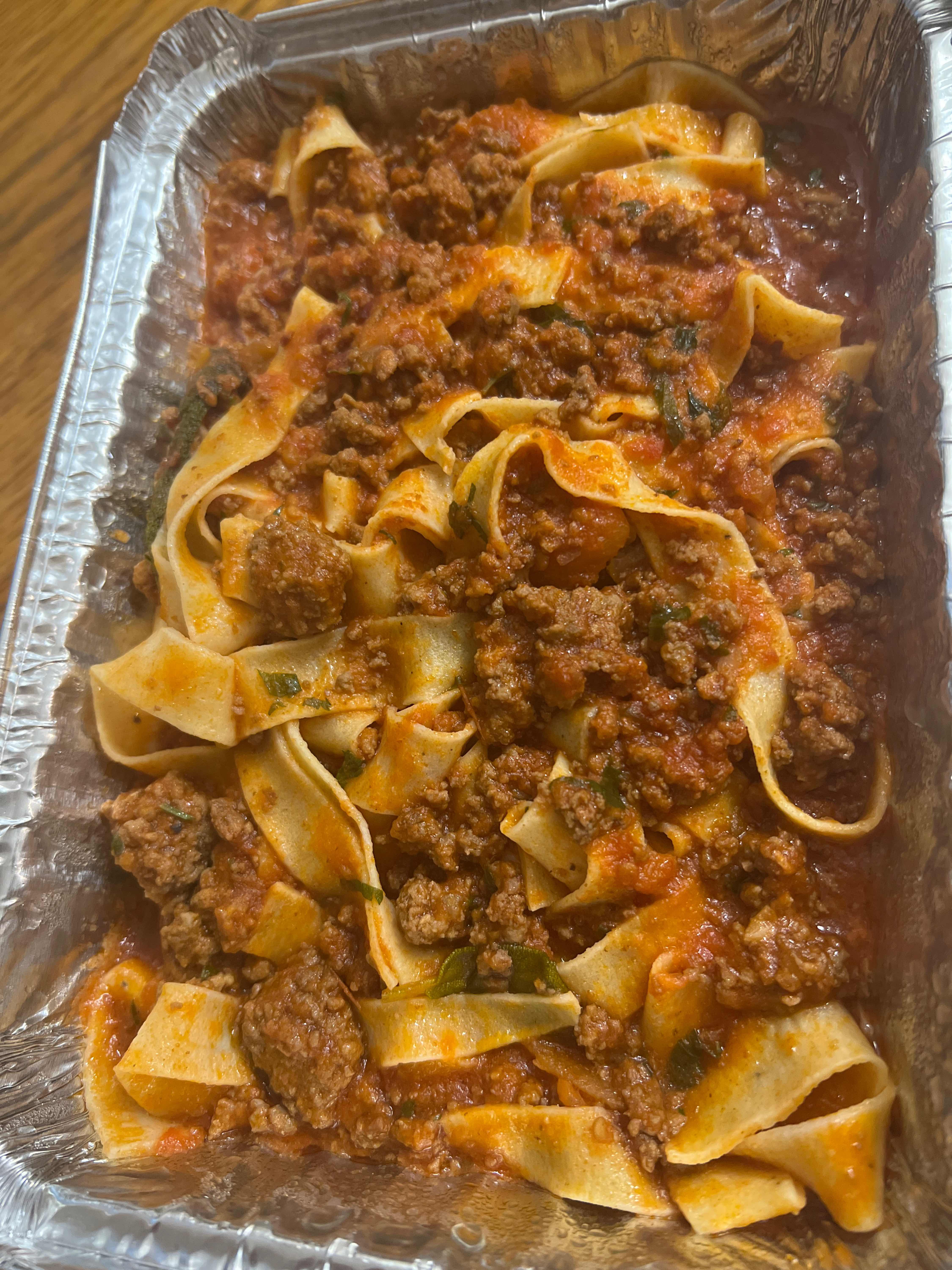 Homemade Tagliatelle Bolognese