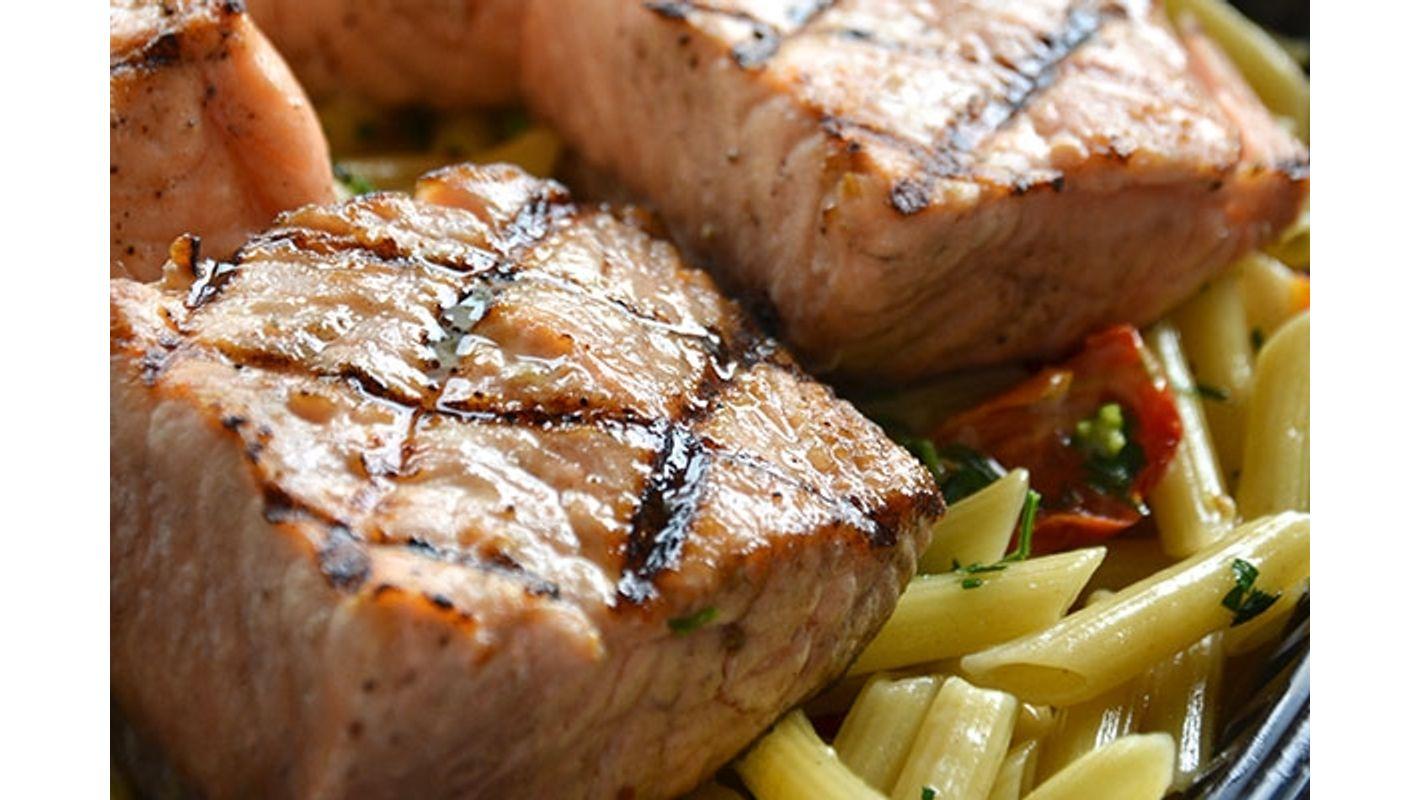 Family Grilled Salmon With Penne Feeds 2-4