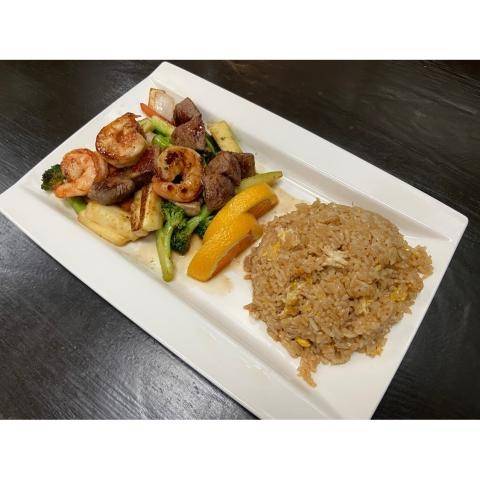 Sirloin Steak and Shrimp Hibachi