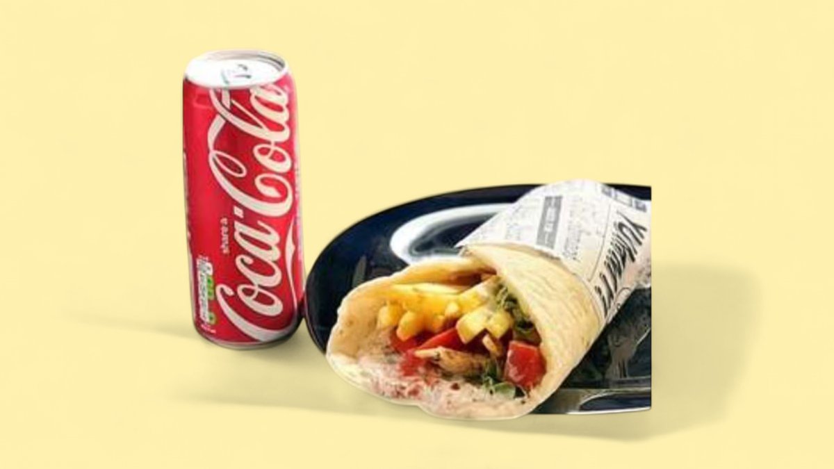 Veliki svinjski giros i Coca-Cola 0.33