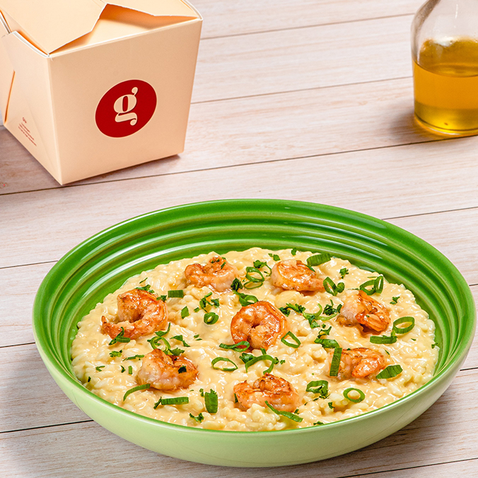 Risoto de Camarão ao Molho Limão Siciliano