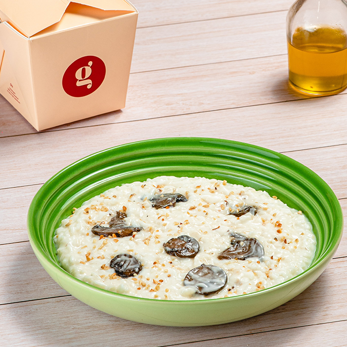 Risoto de Cogumelo com Azeite Trufado