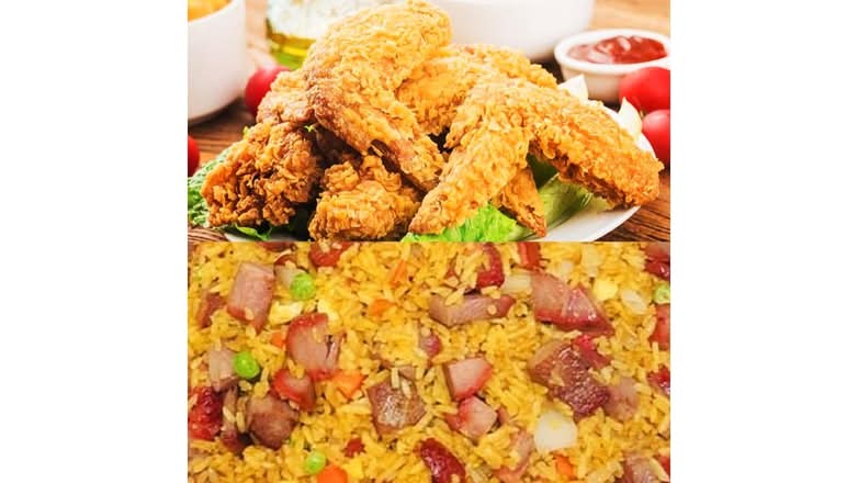 Chicken Wings w.Pork Fried Rice-鸡翅跟叉烧炒饭