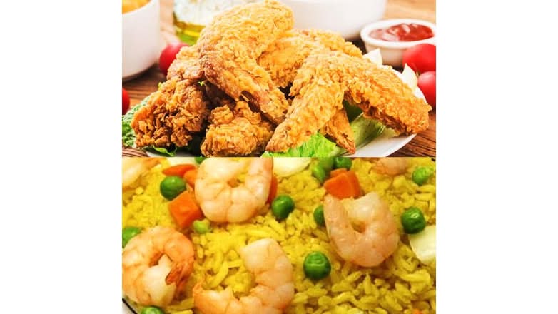 Chicken Wings w.Shrimp Fried Rice-鸡翅跟虾炒饭