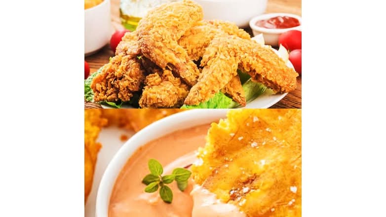 Chicken Wings w.Tostones-鸡翅跟香蕉