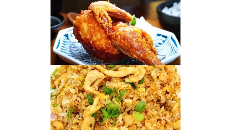 Fried Half Chicken w.Chicken Fried Rice-炸半鸡跟鸡炒饭