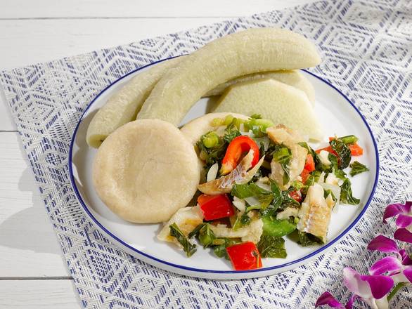 Small Callaloo and Saltfish