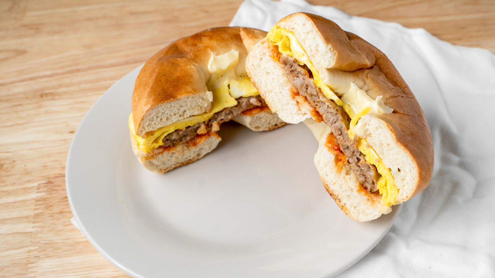 #4- Sausage, Bacon, Egg and Cheese Bagel