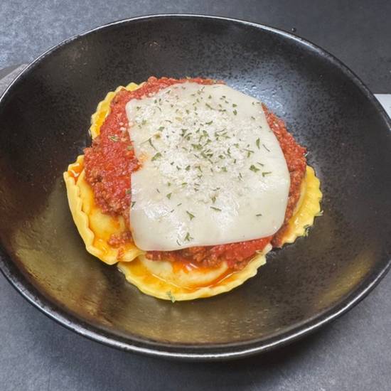 Baked Ravioli w/Meat Sauce