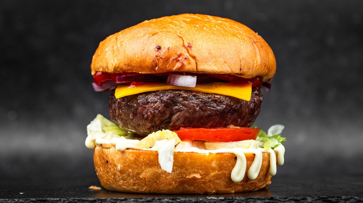 Americano burger + pomfrit