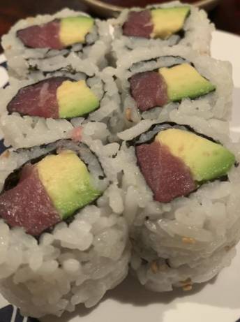 Tuna and avocado roll