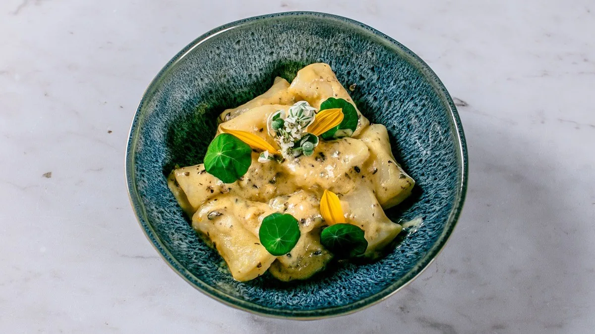 Delicious gnocchi with truffle sauce