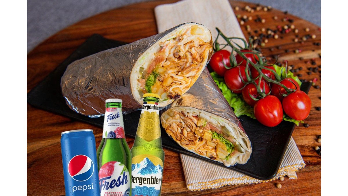 PROMOȚIE: 2 × Shaorma vită lipie + 2x PEPSI/Fresh/Bergenbier