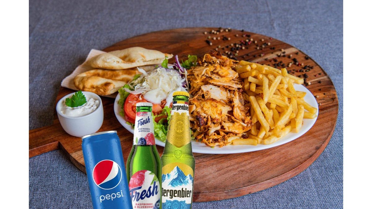 PROMOȚIE: 2x Shaorma curcan și pui la farfurie +2x PEPSI/Fresh/Bergenbier