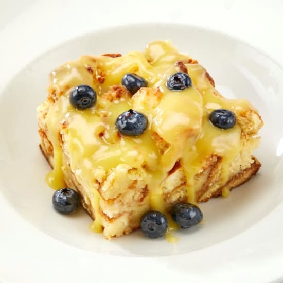 Lemon Blueberry Cheesecake Bread Pudding