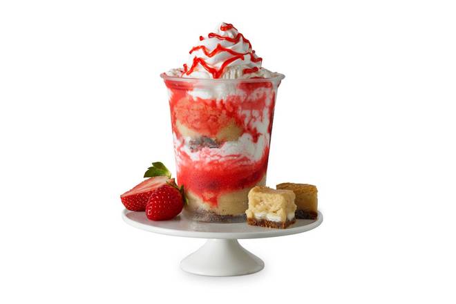 Strawberry Cheesecake Brownie Sundae