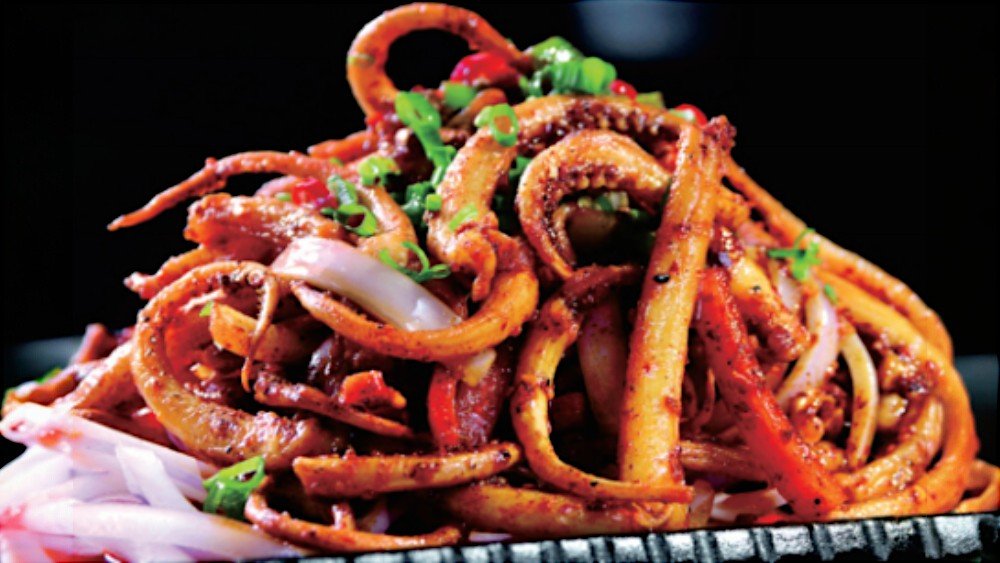 Grilled Fresh Squid 铁板鱿鱼