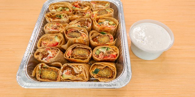 Feta Dill Falafel Wrap Platter