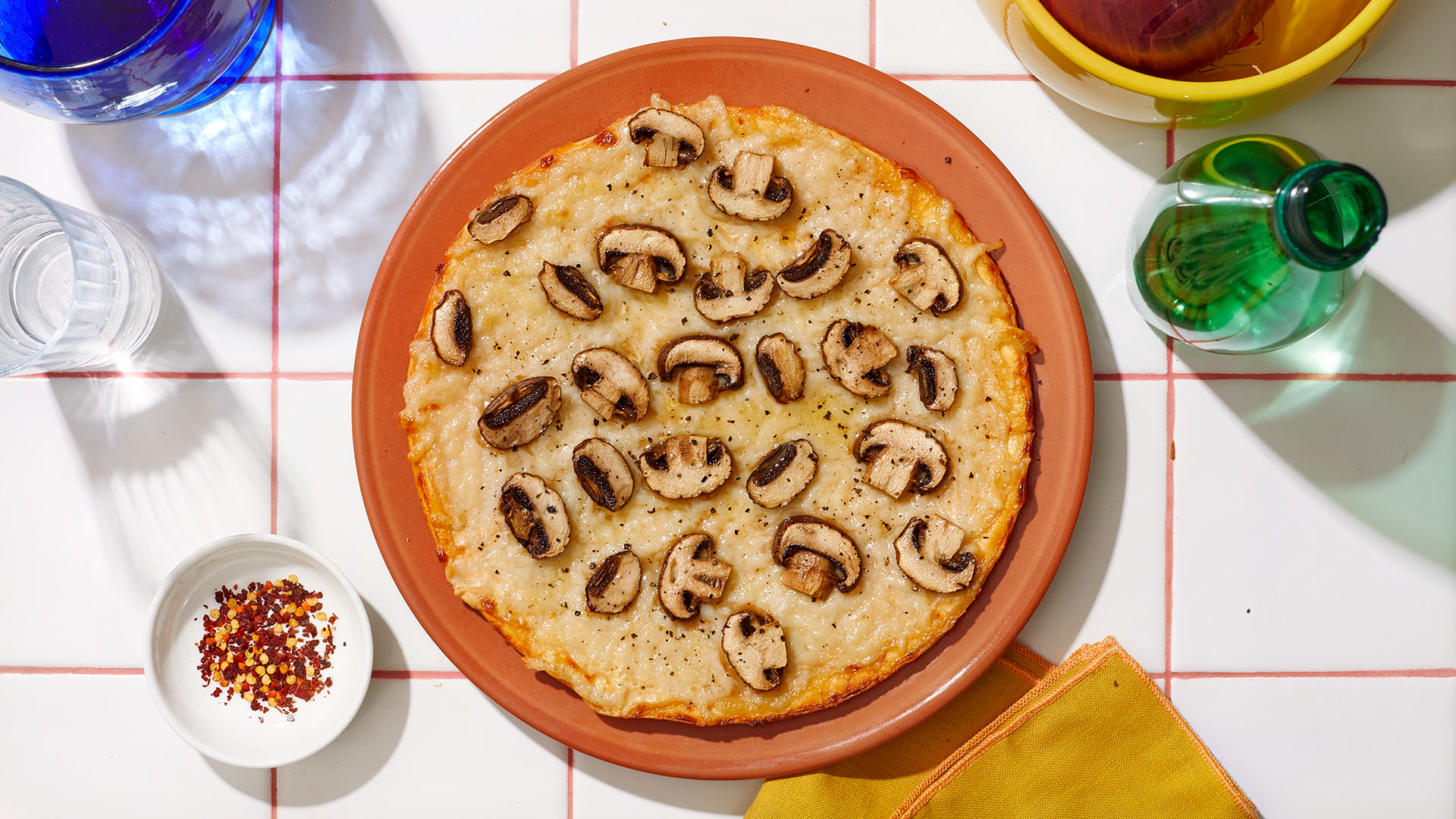 Vegan Recharge Mushroom Pizza