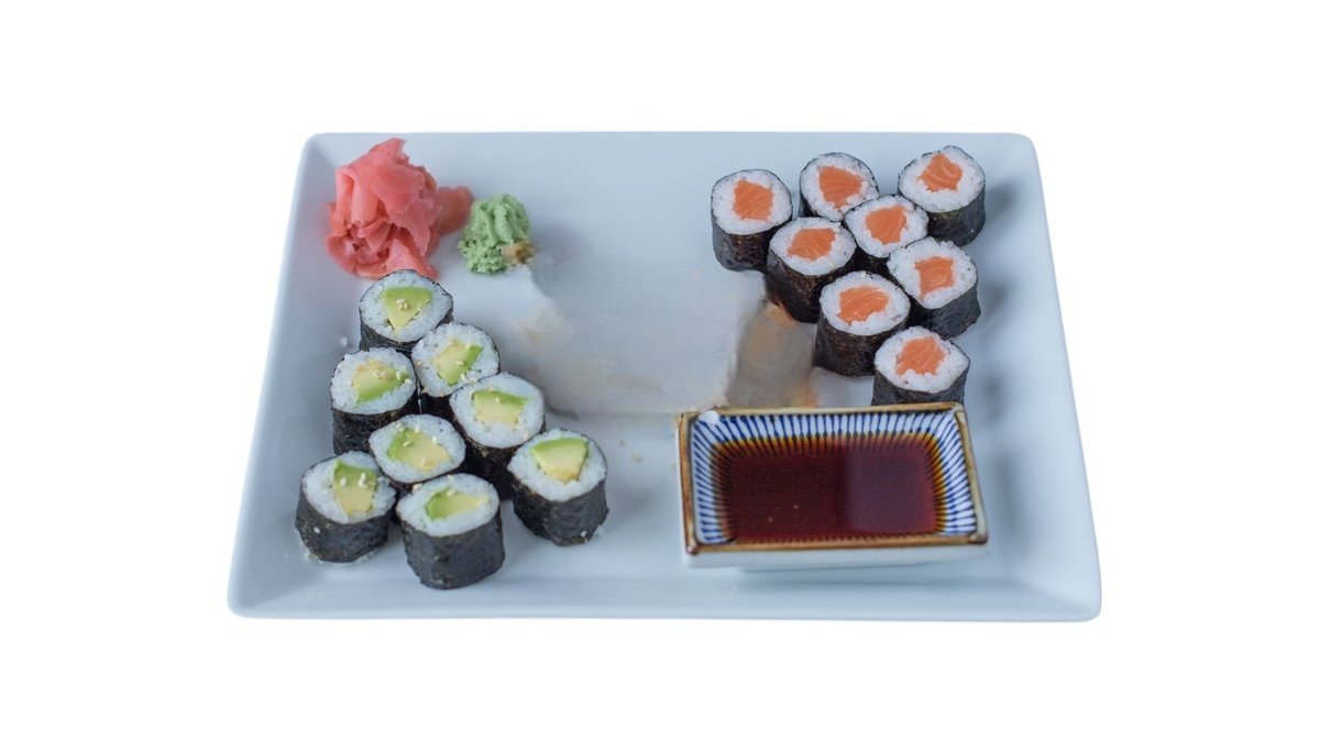 Maki menu (16 ks: 8 losos 8 av)