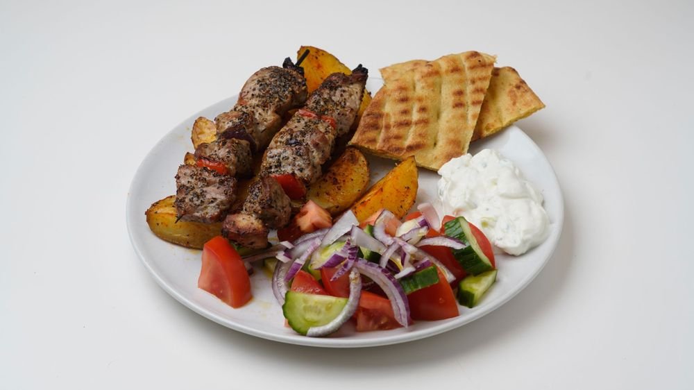 Souvlakitallrik fläsk