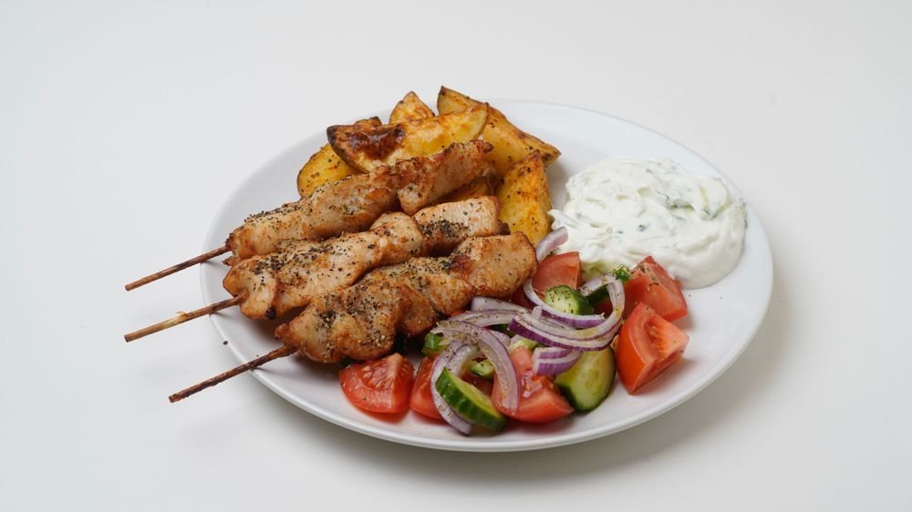 Souvlakitallrik kyckling
