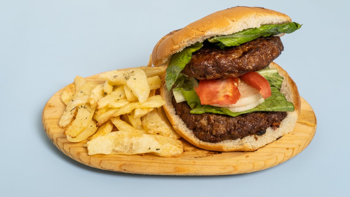 Double Burger with Fries
