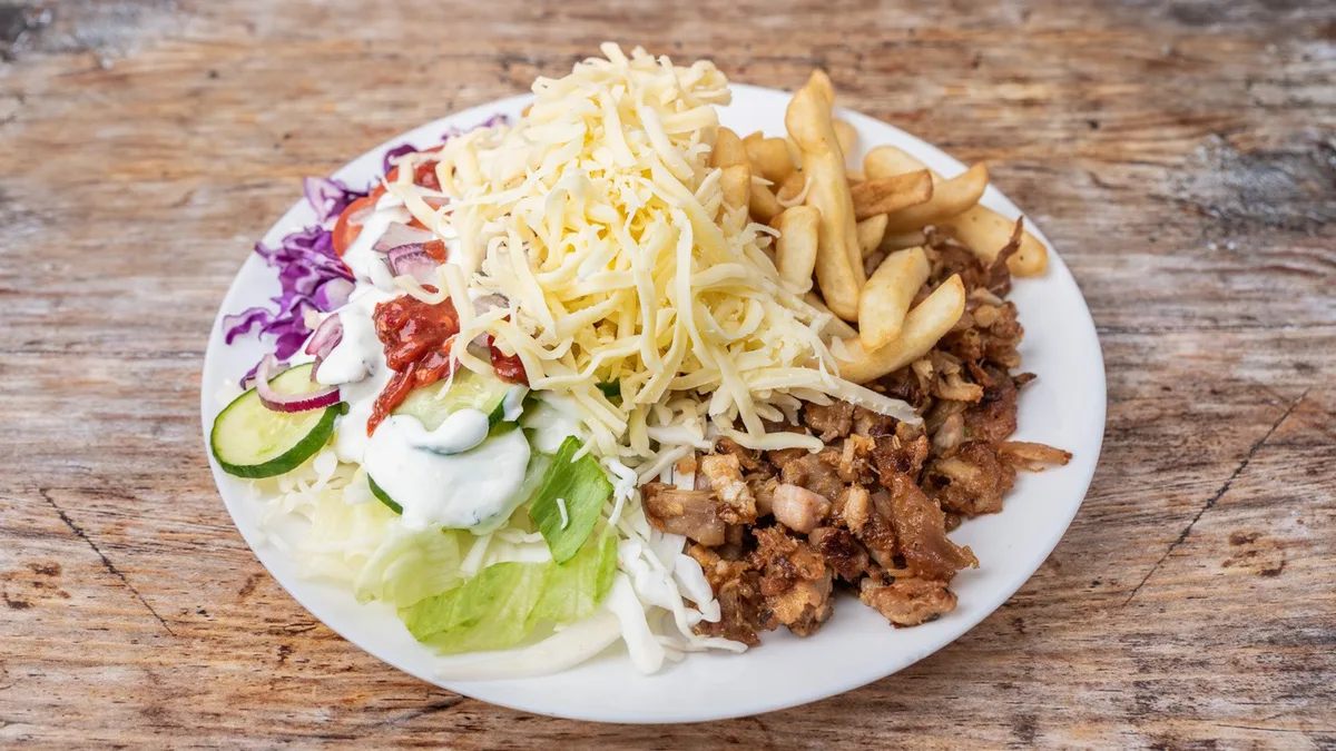 Sajtos gyros tál