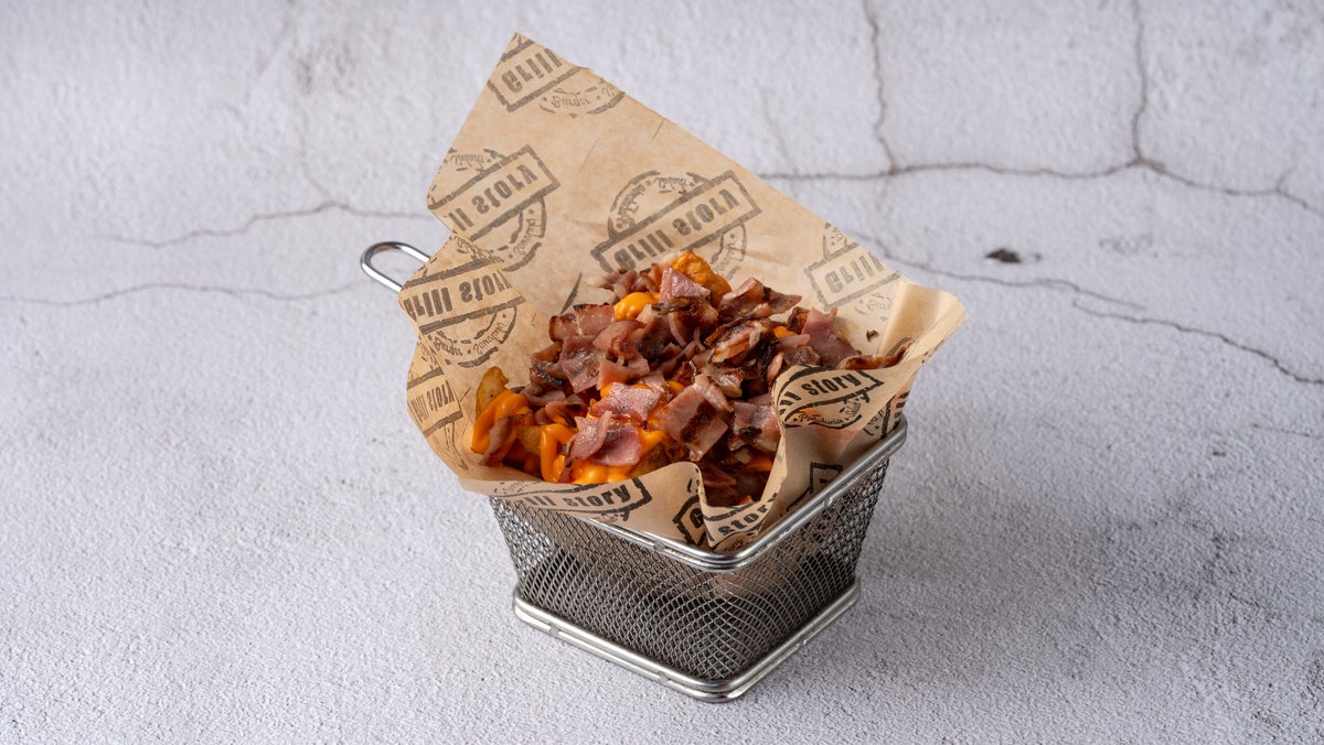 Πατάτες Τηγανητές Country Με Cheddar Sauce και Bacon